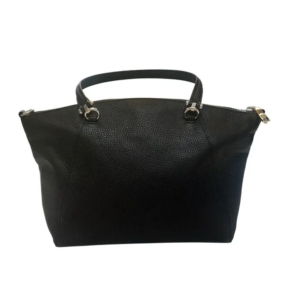 Coach Prairie Satchel Black Pebble Leather Crossbody Bag 58874 - Picture 9 of 12